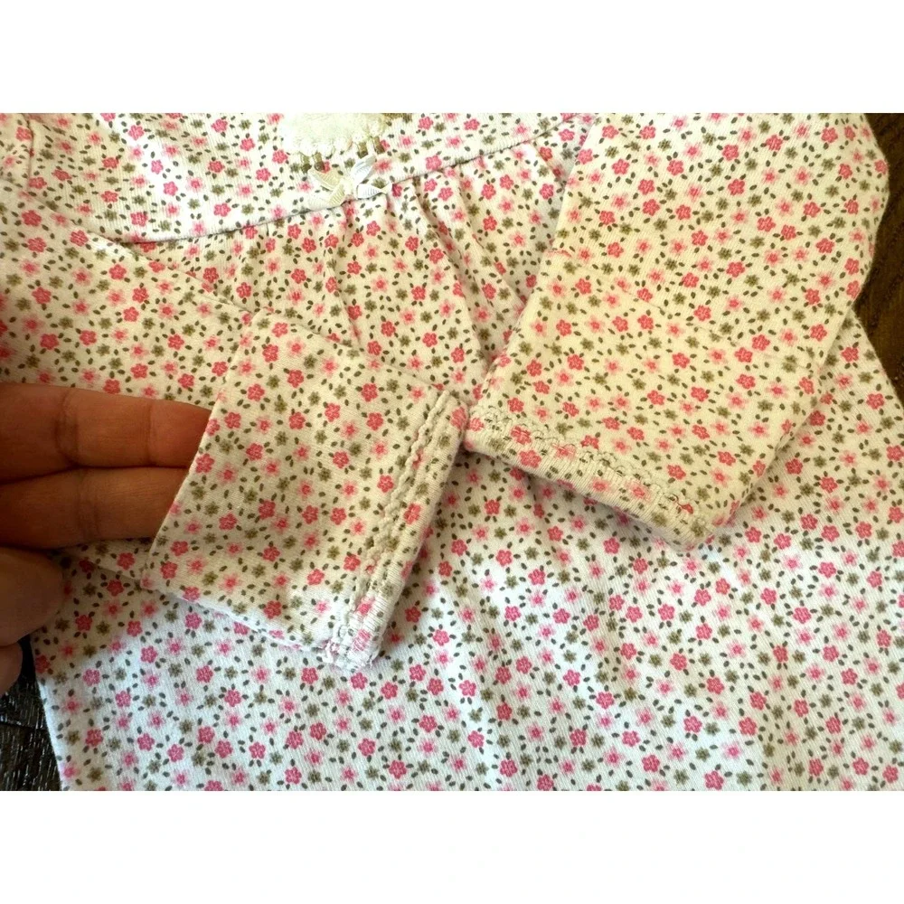 Vintage Carters Baby Girl Sleep Gown 3 Months Floral Sheep Lamb Pink Outfit